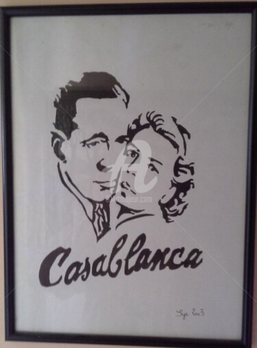 Peinture intitulée "2003-casablanca" par Sye, Œuvre d'art originale, Encre