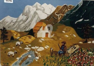 Peinture intitulée "1996-02-Le berger" par Sye, Œuvre d'art originale, Huile