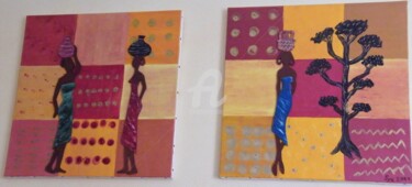 Peinture intitulée "2011-01-Les africai…" par Sye, Œuvre d'art originale, Huile