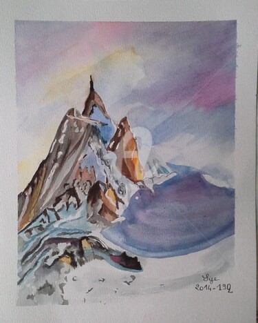 Painting titled "2014-192-L'aiguille…" by Sye, Original Artwork, Watercolor