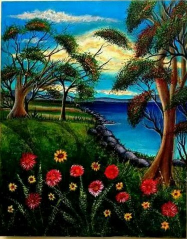 Pintura titulada "Spring Lake New Jer…" por Syeda Ishrat, Obra de arte original, Acrílico