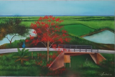 Schilderij getiteld "Beauty of Bangla" door Syedul Islam, Origineel Kunstwerk, Acryl