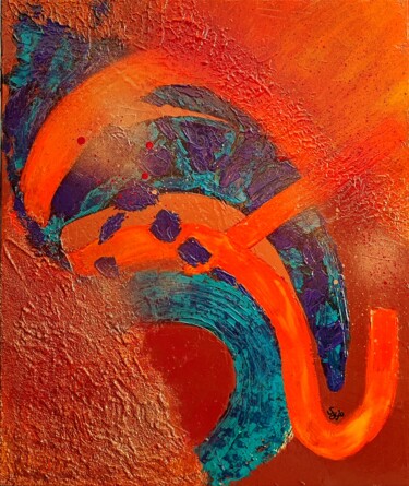 Painting titled "Crépuscule galactiq…" by Syjo, Original Artwork, Acrylic Mounted on Wood Stretcher frame