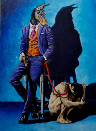 Malerei mit dem Titel "DOG LIFE" von Syl20, Original-Kunstwerk, Acryl
