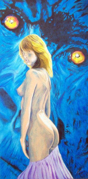 Картина под названием "Beauty and the beast" - Sylaim, Подлинное произведение искусства, Масло