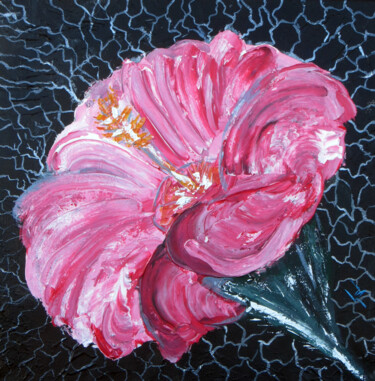 Painting titled "Nébuleuse Rose" by Sylaim, Original Artwork, Acrylic
