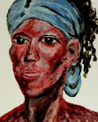 Peinture intitulée "t-portrait-1-19-toi…" par Sylvaine Biet Syl, Œuvre d'art originale