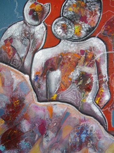 Painting titled "Automne" by Sylvie Oliveri, Original Artwork, Acrylic