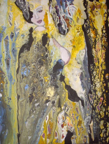 Peinture intitulée "La dame de la forêt" par Sylvie Oliveri, Œuvre d'art originale, Acrylique