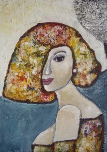 Malerei mit dem Titel "L'élégante en campa…" von Sylvie Oliveri, Original-Kunstwerk, Acryl