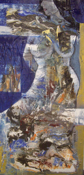 Ζωγραφική με τίτλο "Océane" από Sylvie Oliveri, Αυθεντικά έργα τέχνης, Ακρυλικό