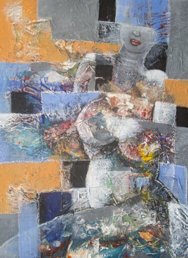 Malerei mit dem Titel "Cubisme au féminin 3" von Sylvie Oliveri, Original-Kunstwerk, Acryl