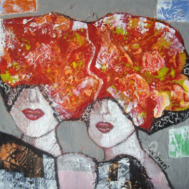 Картина под названием "Amies depuis longte…" - Sylvie Oliveri, Подлинное произведение искусства, Акрил