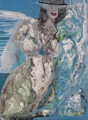 Peinture intitulée "La femme mystère" par Sylvie Oliveri, Œuvre d'art originale, Acrylique