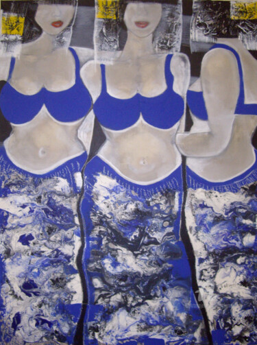 Peinture intitulée "Les 3 grâces" par Sylvie Oliveri, Œuvre d'art originale, Acrylique