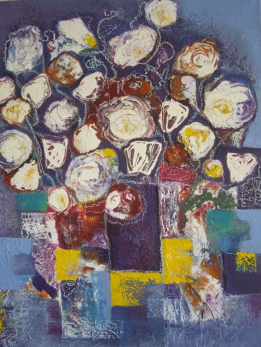 Malarstwo zatytułowany „Abstract flowers” autorstwa Sylvie Oliveri, Oryginalna praca, Akryl