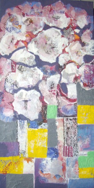 Malerei mit dem Titel "Abstract flowers 2" von Sylvie Oliveri, Original-Kunstwerk, Acryl