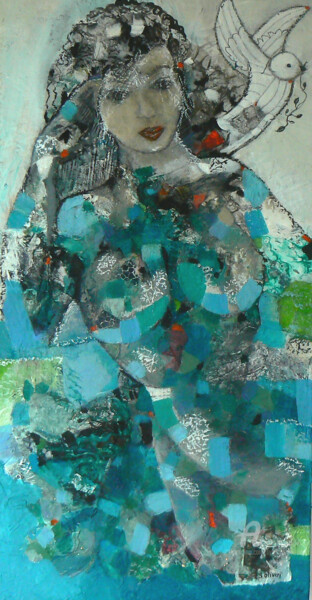 Картина под названием "Confinement" - Sylvie Oliveri, Подлинное произведение искусства, Акрил