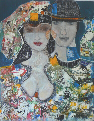 Painting titled "She and Him..." by Sylvie Oliveri, Original Artwork, Acrylic