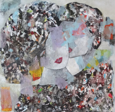 Peinture intitulée "Le bisou ..." par Sylvie Oliveri, Œuvre d'art originale, Acrylique