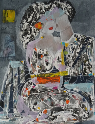 Malerei mit dem Titel "Les liens..." von Sylvie Oliveri, Original-Kunstwerk, Acryl
