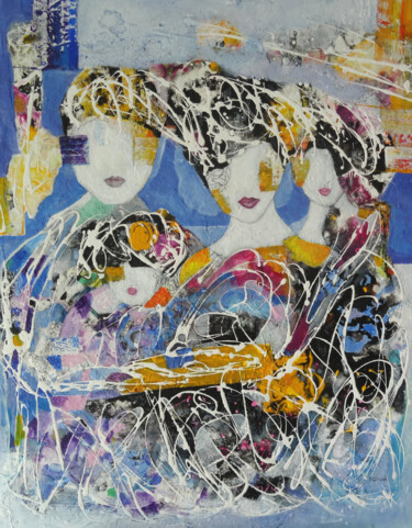 Peinture intitulée "La famille 3" par Sylvie Oliveri, Œuvre d'art originale, Acrylique