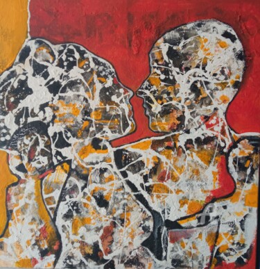 Pintura titulada "love" por Sylvie Oliveri, Obra de arte original, Acrílico Montado en Bastidor de camilla de madera