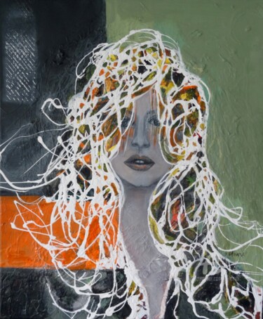 Schilderij getiteld "Icône. Version Brig…" door Sylvie Oliveri, Origineel Kunstwerk, Acryl