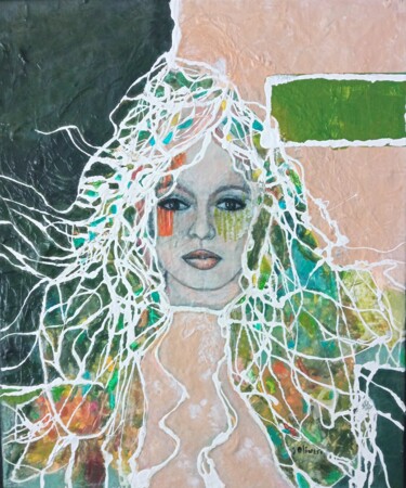 Картина под названием "Icône 4. Façon BB" - Sylvie Oliveri, Подлинное произведение искусства, Акрил Установлен на Деревянная…