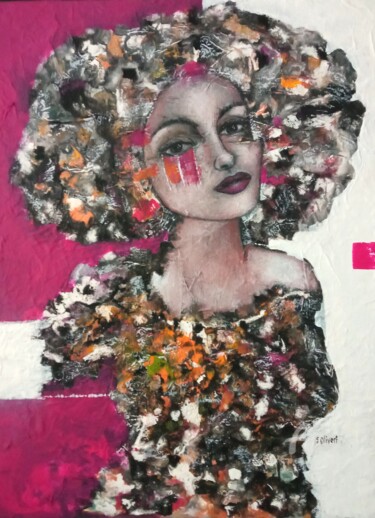 Картина под названием "Francesca" - Sylvie Oliveri, Подлинное произведение искусства, Акрил Установлен на Деревянная рама дл…