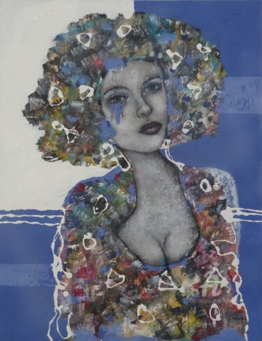 Ζωγραφική με τίτλο "Bella" από Sylvie Oliveri, Αυθεντικά έργα τέχνης, Ακρυλικό Τοποθετήθηκε στο Ξύλινο φορείο σκελετό