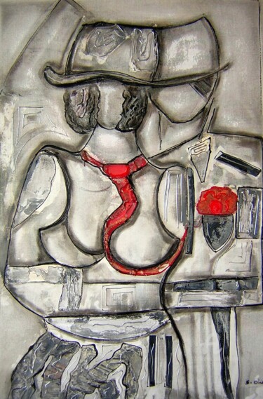 Peinture intitulée "Grand-papa et grand…" par Sylvie Oliveri, Œuvre d'art originale, Acrylique