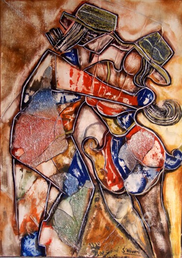 Painting titled "Les danseurs" by Sylvie Oliveri, Original Artwork, Acrylic