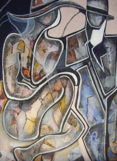 Pittura intitolato "Elle et lui" da Sylvie Oliveri, Opera d'arte originale, Acrilico
