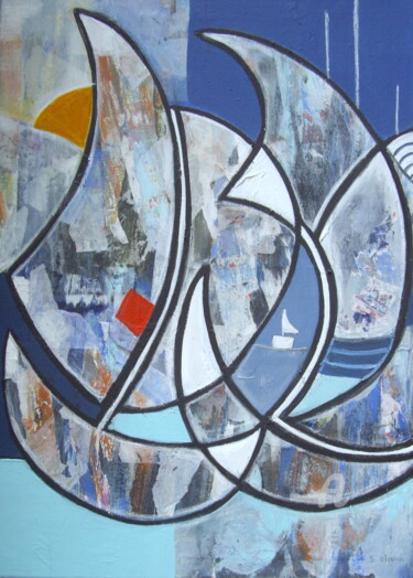 Pintura intitulada "Larguer les amarres" por Sylvie Oliveri, Obras de arte originais, Acrílico