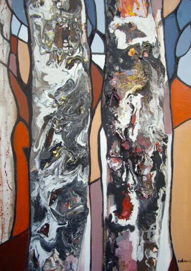 Peinture intitulée "Cache-cache dans la…" par Sylvie Oliveri, Œuvre d'art originale, Acrylique