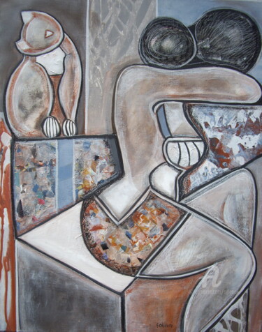 Pittura intitolato "Attente" da Sylvie Oliveri, Opera d'arte originale, Acrilico