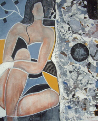 Картина под названием "Confidences à son a…" - Sylvie Oliveri, Подлинное произведение искусства, Акрил