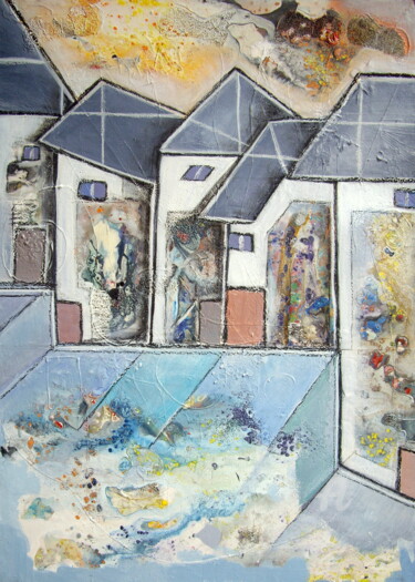 Peinture intitulée "A travers les murs.…" par Sylvie Oliveri, Œuvre d'art originale, Acrylique