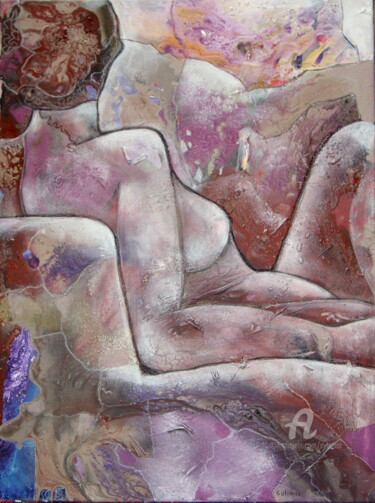Pintura titulada "Pensées dans le bou…" por Sylvie Oliveri, Obra de arte original, Acrílico