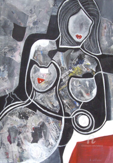 Peinture intitulée "Qu'est ce qu'elle l…" par Sylvie Oliveri, Œuvre d'art originale, Acrylique