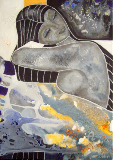 Peinture intitulée "Nuit douce" par Sylvie Oliveri, Œuvre d'art originale, Acrylique Monté sur Châssis en bois