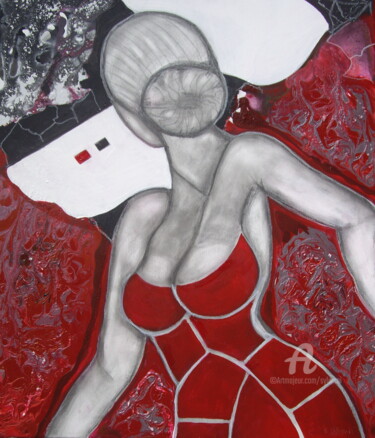 Peinture intitulée "La passionnée" par Sylvie Oliveri, Œuvre d'art originale, Acrylique