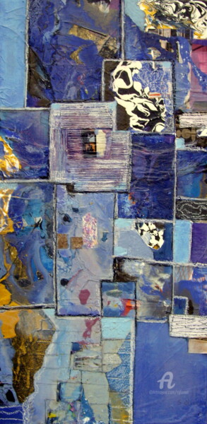 Painting titled "Bleu" by Sylvie Oliveri, Original Artwork, Acrylic