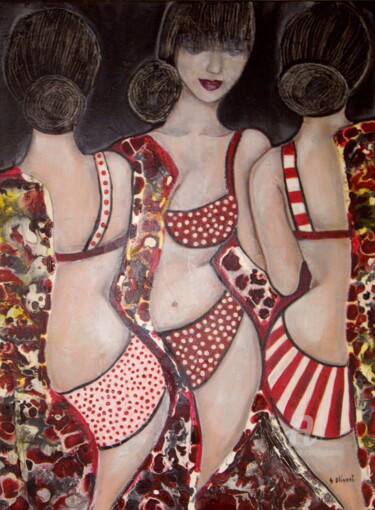 Картина под названием "Le défilé" - Sylvie Oliveri, Подлинное произведение искусства, Акрил
