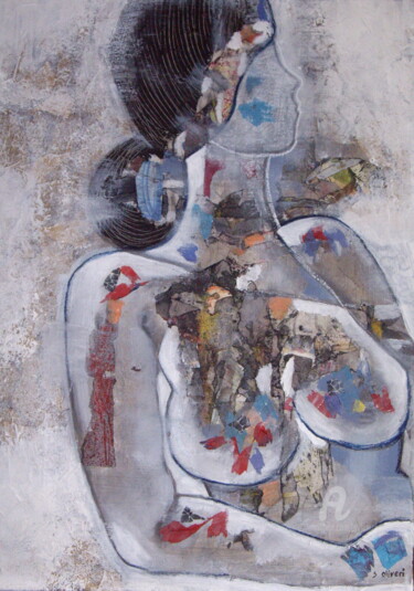 Painting titled "La fresque" by Sylvie Oliveri, Original Artwork, Acrylic