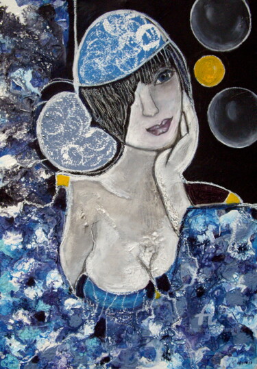 Malarstwo zatytułowany „Recherche d'inspira…” autorstwa Sylvie Oliveri, Oryginalna praca, Akryl