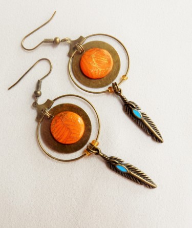 Artcraft titled "Boucles d'oreilles…" by Les Idées D'Ida, Original Artwork, Earrings