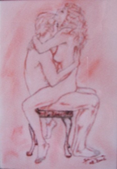 Dessin intitulée "Le feu des amants" par Sylia Tenvelert, Œuvre d'art originale, Autre