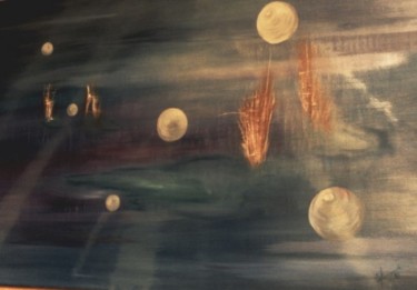 Peinture intitulée "Danse de l'Ozone" par Sylia Tenvelert, Œuvre d'art originale, Huile